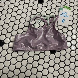 NWT  little mermaid  Kids Shimmering Purple bikini Top size 18 months